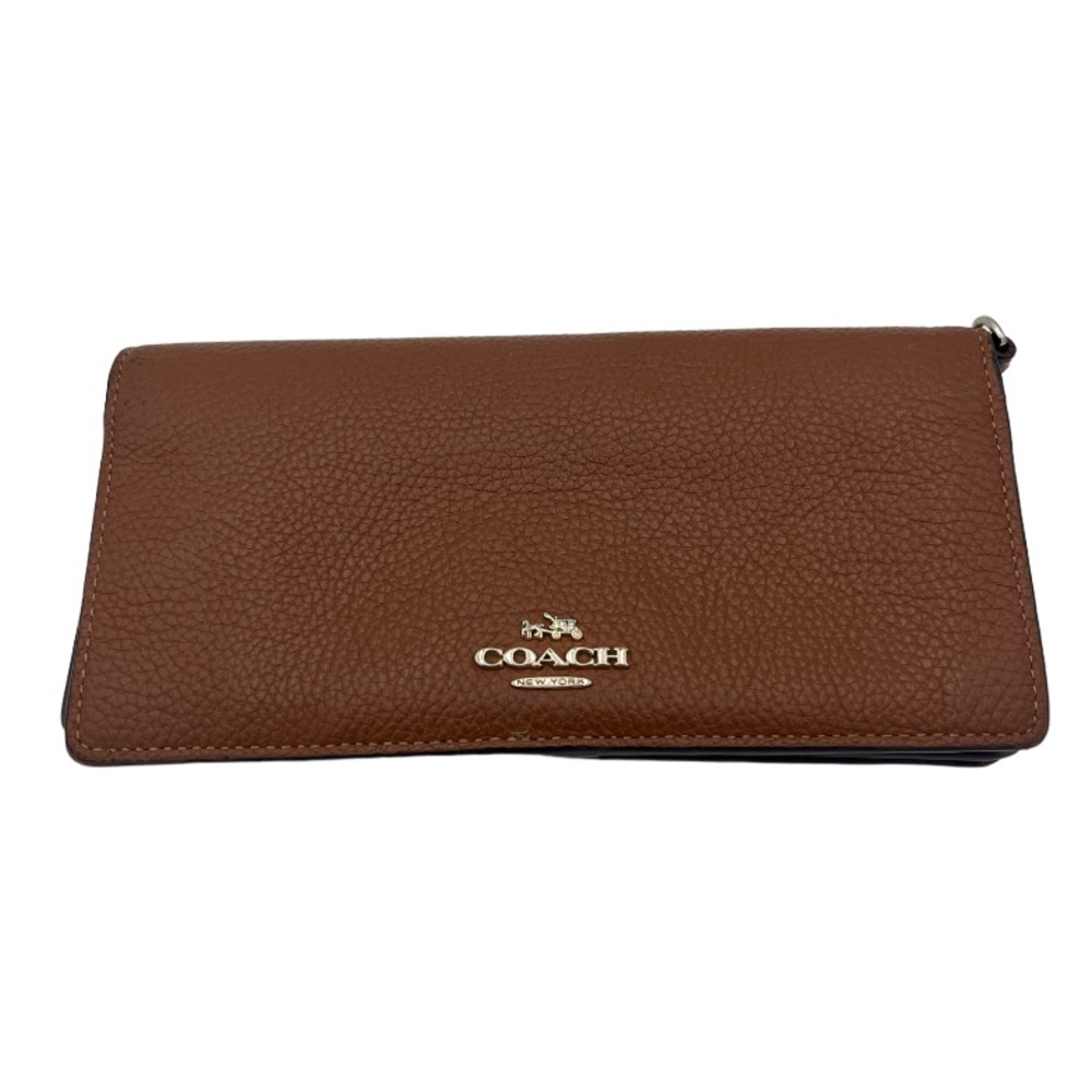 Coach Slim Wallet 12 Credit Card Slots Tan Brown -